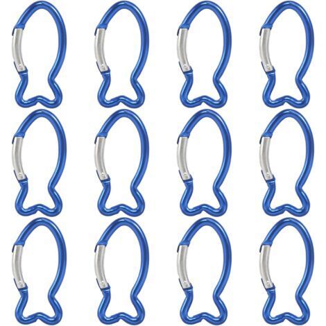 BUNTHAUS Lot de 12 mousquetons robustes en aluminium pour escalade de poisson Mousquetons à suspension rapide en acier Accessoire de randonnée pour l'escalade (1/5)