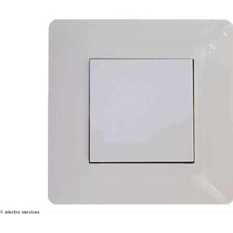 Poussoir complet Hager Essensya Blanc  Finition: Blanc - Griffes: Sans griffes