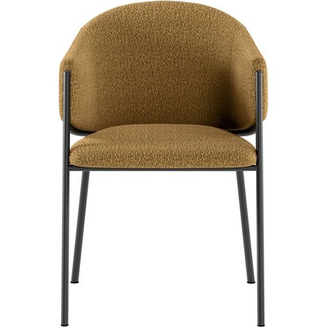 Sedia Medea in tessuto easy-clean colore ocra con struttura in metallo verniciato antracite, sedia dal design moderno - Medea (1/5)