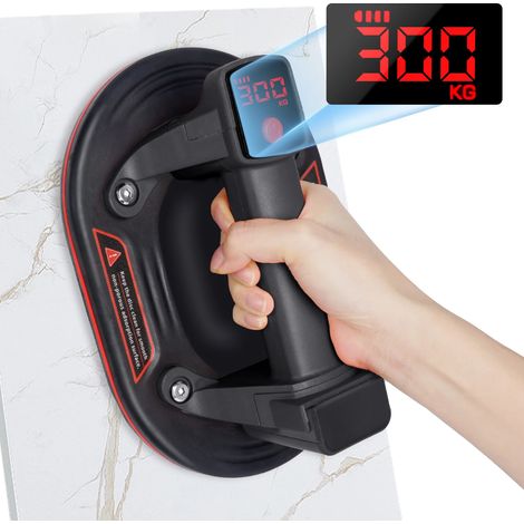 Ventouse électrique 10" 300kg – Écran LCD – Aspiration automatique pour carrelage, verre et métal – Poignée ergonomique antidérapante