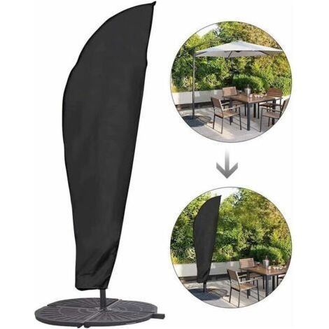 Parasol accessory Protective cover for parasol with rod and offset parasol 280CM Large parasol Protection against bad weather, UV, wind Outdoor for offset parasol (1/4)
