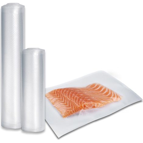 CASO Rotoli kit 1 - Kit di rotoli e sacchetti sottovuoto per alimenti goffrati, tutti i tipi di confezionatrice sottovuoto 50 x 20 x 30 cm, 20 x 600 cm, 30 x 600 cm, adatti per Sous Vide, senza BPA (1/5)