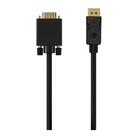 Câble de conversion aisens a125-0552/ displayport male - vga male/ 1m/ black