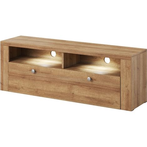 Mueble TV 140cm colección SANTIAGO. Color roble. 1 Puerta