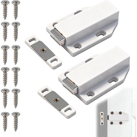 2 Stück – Push-to-Open Magnet – Magnetische Riegel für Schranktür, Küchenschubladen und Möbel – Praktisches und elegantes Verschlusssystem – Einfache und flexible Montage