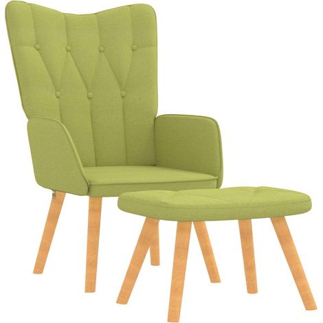 Maison Exclusive - Relaxsessel mit Hocker Grün Stoff (1/5)
