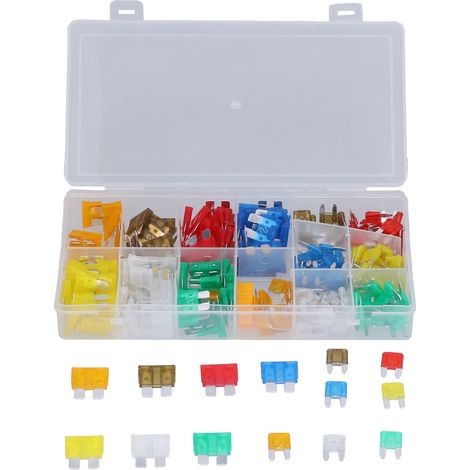 220Pcs Automotive Fuses Medium Small PES Blade Fuse Replacement Assortment Kit with Clip 32V