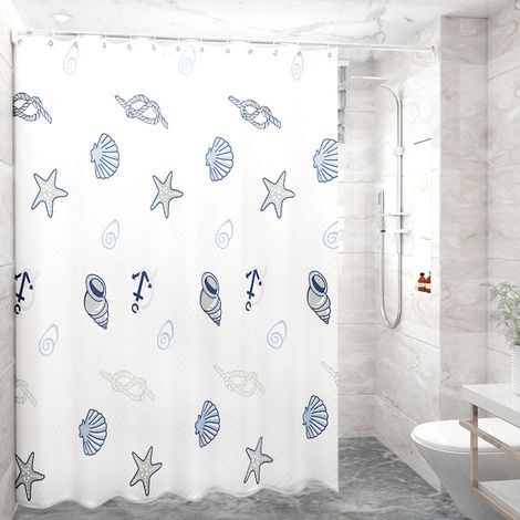 Rideau pour Baignoire Blanc - avec Doublure Snap-In Amovible - Facile à Nettoyer en Machine (1/5)