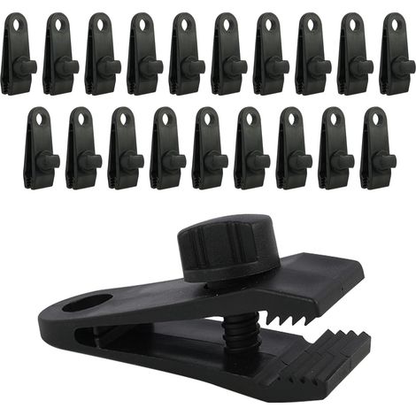 20 PCS Bâche résistants, Attaches pour Bâche Anti Vents avec Verrouillage Pinces Crocodile Léger pour Camping, Bâche de Piscine, Abris (1/3)