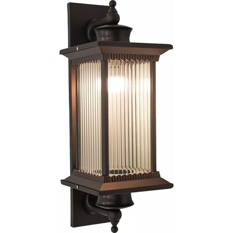 Traditional Vintage Retro Style Outdoor Wall Light Garden Glass Lantern Lamp