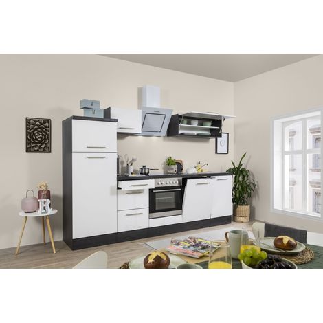 Cuisine Kitchenette Chêne Blanc Amanda 280 cm Respekta Premium