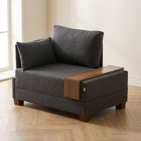 Modern Sessel Anthrazitfarbene Stofffliege - Links - Mit