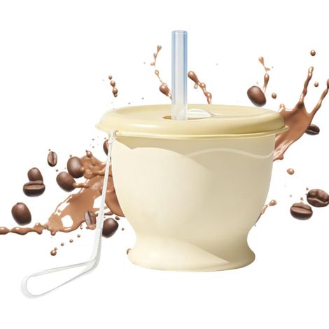 Wasserbecher Mit Strohhalm und Handgelenkband 150 ml Silikon