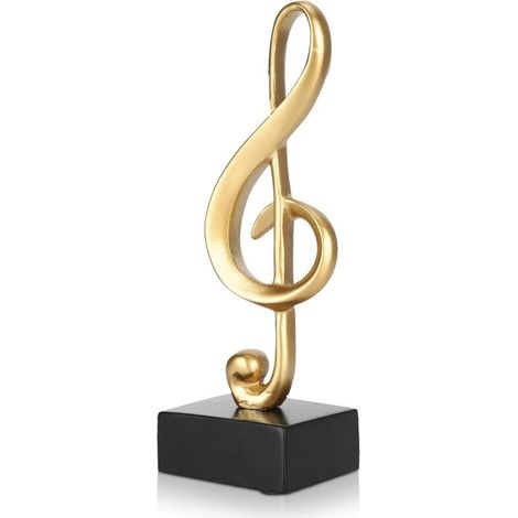 Figurine de note de musique, sculpture musicale décorative en résine, symbole musical décoratif, réplique miniature d'un instrument de musique pour bureau (1/4)