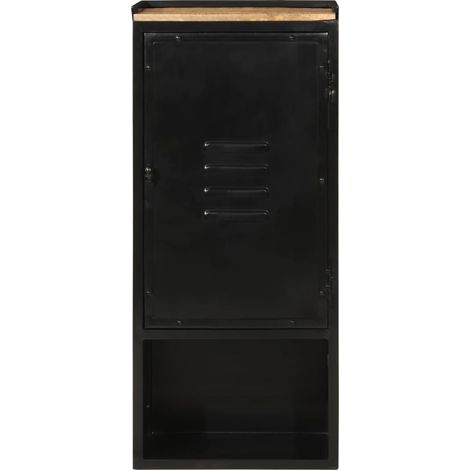 Armoire de salle de bain 40x27x90 cm fer et bois de manguier (1/5)