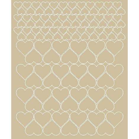 Fahrradhelm-Aufkleber, Herzaufkleber, 116 Stück, beige glänzend