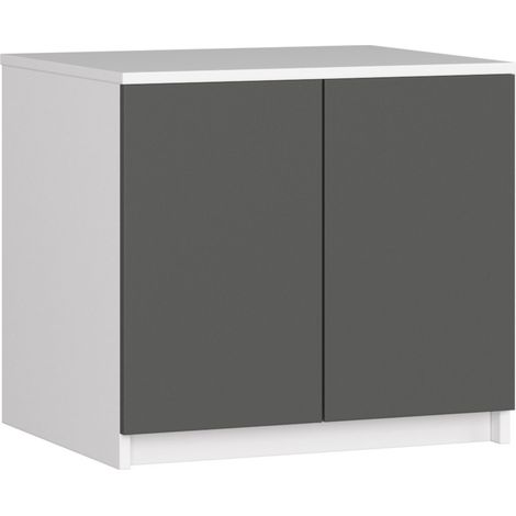 Surmeuble pour armoire AKORD S60 Blanc 60 cm 2 portes façade Gris Graphite 2 étagères 60x51x55 cm (1/5)