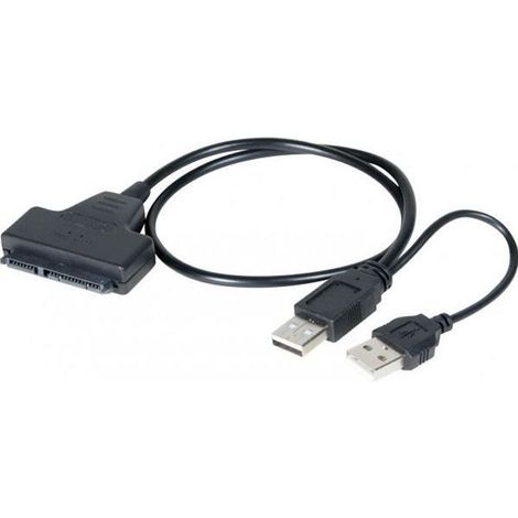 Adaptateur USB 2.0/SATA 2.5 SSD-HDD auto-alimenté - Noir - Plug & Play