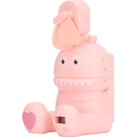Mini ventilateur de montre en forme de dessin animé, support de téléphone pliable, ventilateur électrique rechargeable USB pour voiture, rose (1/5)