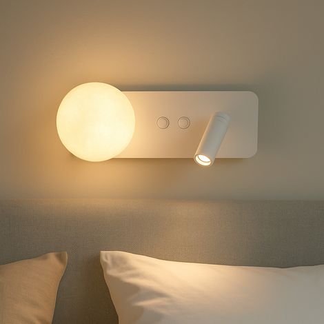 Aplique pared blanco foco lectura LED 3W bola G9 Domo (1/5)