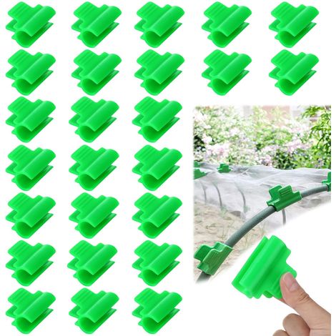 50 Pièces Clips pour Serre de Jardin, 16 mm Antidérapant Pinces de Serre, Vert Plastique Pinces à Effet de Serre (1/4)