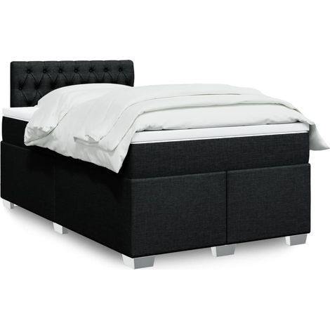 Boxspringbett mit Matratze Schwarz 120x200 cm Stoff