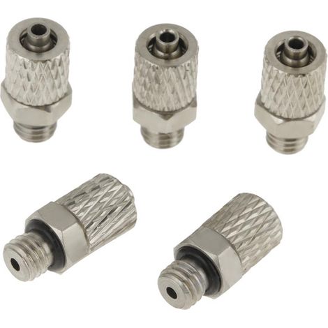 Lot de 20 mini raccords pneumatiques M5 4 mm, connecteurs mâles droits, raccords rapides pour tuyau d'air. (1/5)