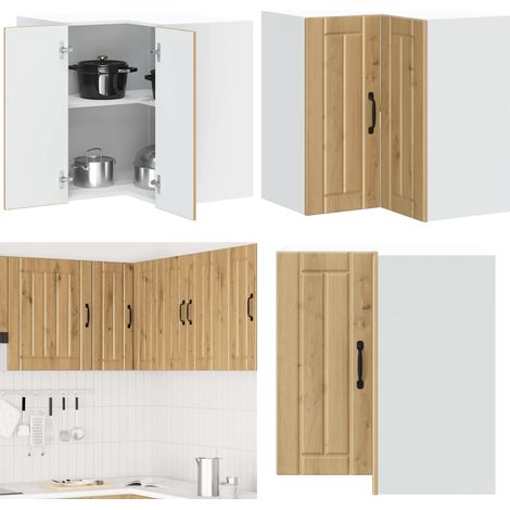 vidaXL Küchen-Eckhängeschrank Lucca Artisan-Eiche Holzwerkstoff (1/5)