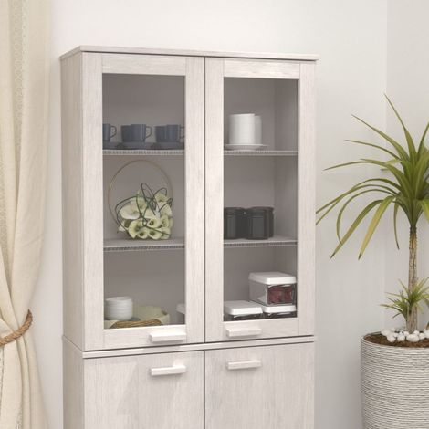 Dessus de buffet/Enfilade Vintage,Meuble de rangement HAMAR Blanc 85x35x100 cm Bois de pin massif -TZ70545 (1/5)