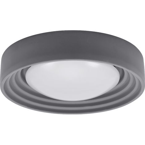LEDVANCE ORBIS Concrete, grey concrete ceiling light with LED, 18 W, 1,500 lm, 3,000 K friendly warm white, dimmable in 3 steps by clicking, 400 mm diameter, IP20 protection, suitable for bathrooms (1/4)