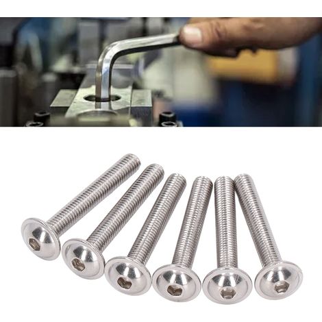 Vis à tête cylindrique creuse hexagonale en acier inoxydable A2-70 avec rondelle, boulon à bride M530 mm (1/5)