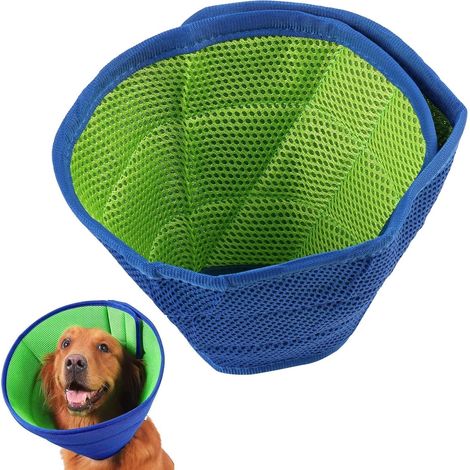 Soft conical dog collar for post-surgery recovery - Adjustable recovery collar for small dogs and cats with protective edges, prevents licking, for bathing and (1/5)