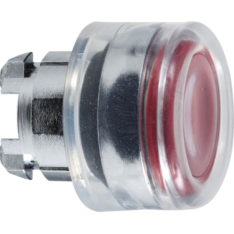 tête bouton poussoir - lumineux - capuchonné - rouge - schneider zb4bw543 (1/3)