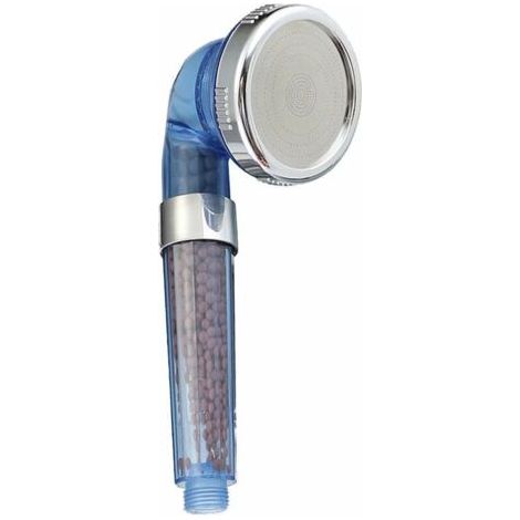 High-pressure, water-saving, three-stage anti-limescale shower head with ionic filtration system. Blue (1/5)