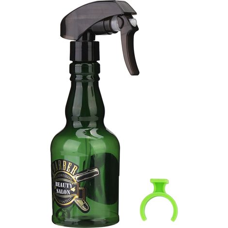 Vaporisateur vintage rechargeable 280ml, bouteille vide pour coiffeur, accessoire cheveux vert. (1/5)