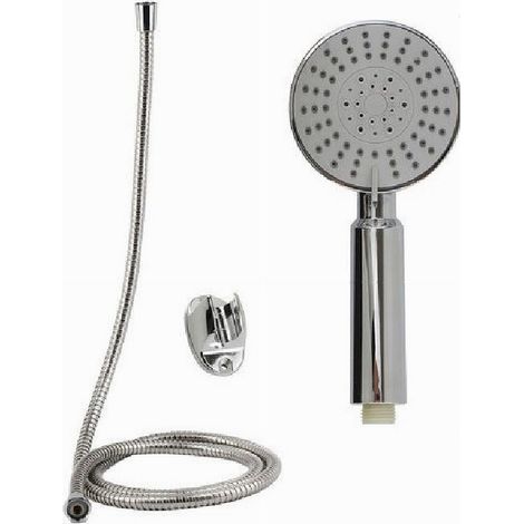 Trade Shop - Kit Teleducha Ducha Redonda Con Encaje Manual 1,8 M Soporte Bañera 69071 - (1/2)