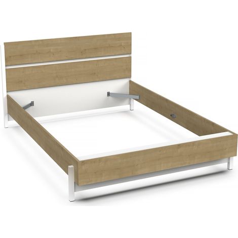 Cama doble extraíble "Craft" - Madera - 140 x 200 cm - Marrón