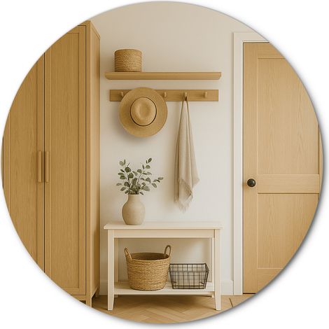 Grande specchio rotondo da 100 cm, specchio da parete senza cornice, moderno, elegante elemento d'arredo (1/5)