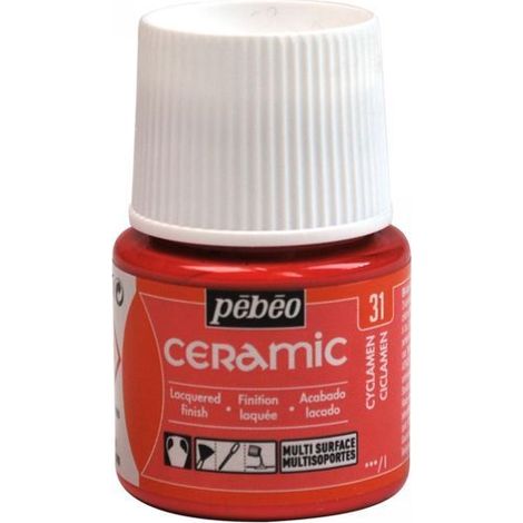 Peinture céramique à FROID, décoration décorative, résistante PEBEO 31 CYKLAMEN 45ml (1/4)