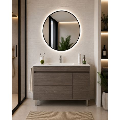 Mobile bagno con lavabo ORIGENBATH CAPRERA senza specchio 90x45 cm rovere smoky