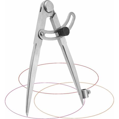 Compas Menuisier 20 cm Compas Menuisier Professionnel en Acier au carbone Compas Grand Diamètre pour Cercles de Dessin, Menuiserie, Travail Du Métal et Travail Du Cuir (1/4)