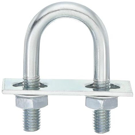 Boulons en U Ronds, 6 Ensembles de 22mm de Largeur Intérieure 56mm de Longueur M8 en Acier au Carbone Zingué U Boulon de Serrage avec Écrous et Plaques, pour Remorque de Bateau