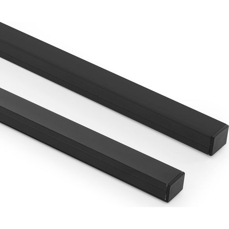 Perfil Aluminio Superficie para Tira LED hasta 15 mm con Tapa Continua Negro 2 m Negro traslúcido (1/5)