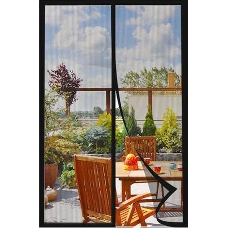 Magnetisches Moskitonetz für Fenster und Türen, 90 x 210 cm – Wind- und reißfest – Bohrfreie Montage – Für Schiebetüren (1/5)