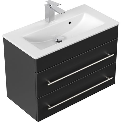 Badmöbel Mars 700 SlimLine SoftClose schwarz (1/5)