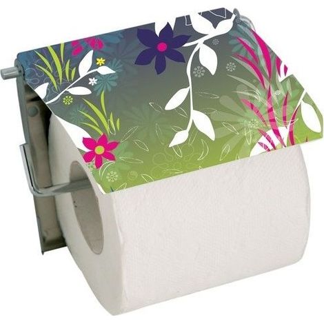 Porte rouleau papier toilette mural MDF & inox LANGKAWI MSV support WC design salle de bain (1/2)