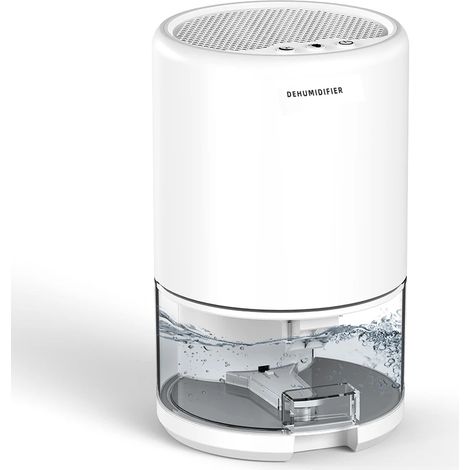 Déshumidificateur électrique (blanc), absorbeur d'humidité, séchoir à air avec réservoir d'eau de 1000 ml, déshumidificateur silencieux (1/5)