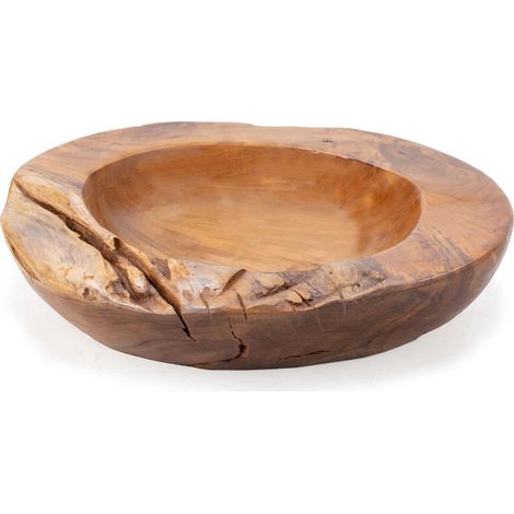 Bol décoratif en Teck naturel élégant - Teck naturel aux tons chauds et raffinés (1/3)