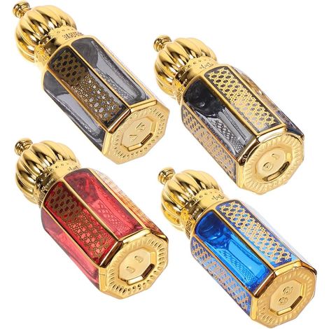 6-ml-Glasparfümflakon mit Metallverschluss, 4er-Set Für Parfums und Duftöle, ideal für Reisen und den persönlichen Gebrauch, korrosionsbeständig, dekorativ (1/2)