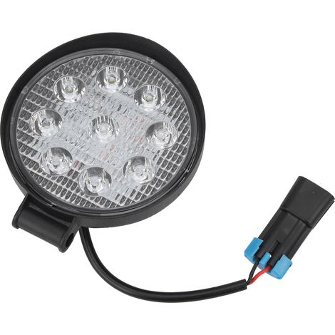 Lampe de travail ronde pour voiture, 27 W, 9 LED, étanche IP67, universelle (1/5)